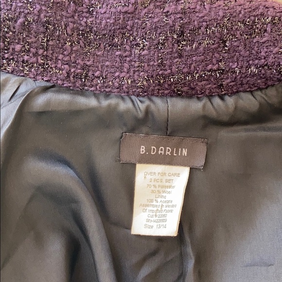 B Darlin purple Lurex Boucle Blazer juniors 13/14 - Picture 5 of 6